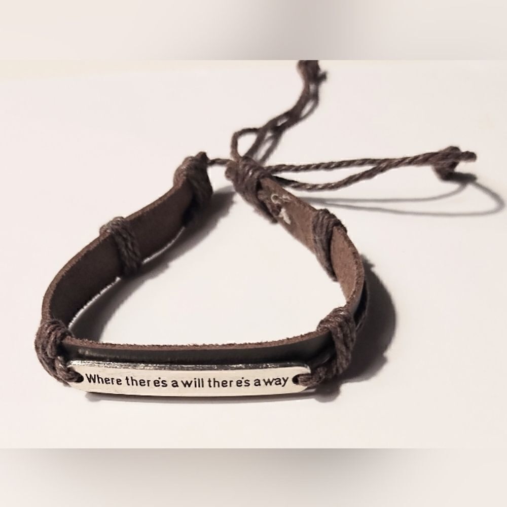 Men's bracelet‎ leather layered brown new d44